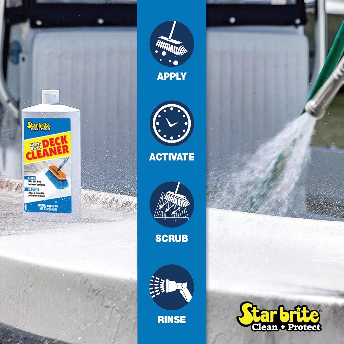 STAR BRITE Non-Skid Deck Cleaner - Ultimate Boat Deck Wash Protects Against Stains & UV Damage | Ideal for Fiberglass, Vinyl, Metal
