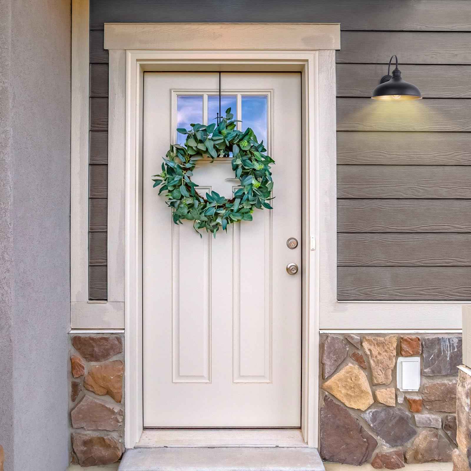 GOALPLUS 10" Dome Barn Lights for Farmhouse, Matte Black Gooseneck Outdoor Light Fixture, Exterior Porch Lighting with Wall Mount, Outside Goose Neck Wall Sconce for Patio