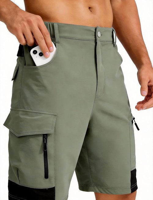 EZRUN Men's Tactical Cargo Shorts - Quick Dry Multi-Pocket Design for Hiking, Fishing & Travel