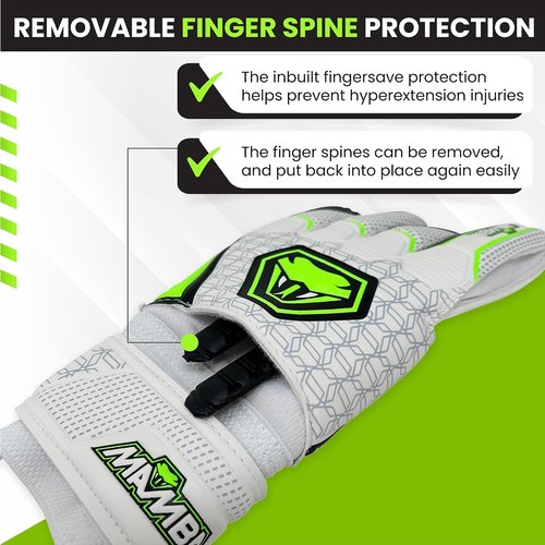 MAMBA Reflex Goalkeeper Gloves - Youth/Adult | Quality Latex Palm & Back Hand | Removable Finger Spine Protection