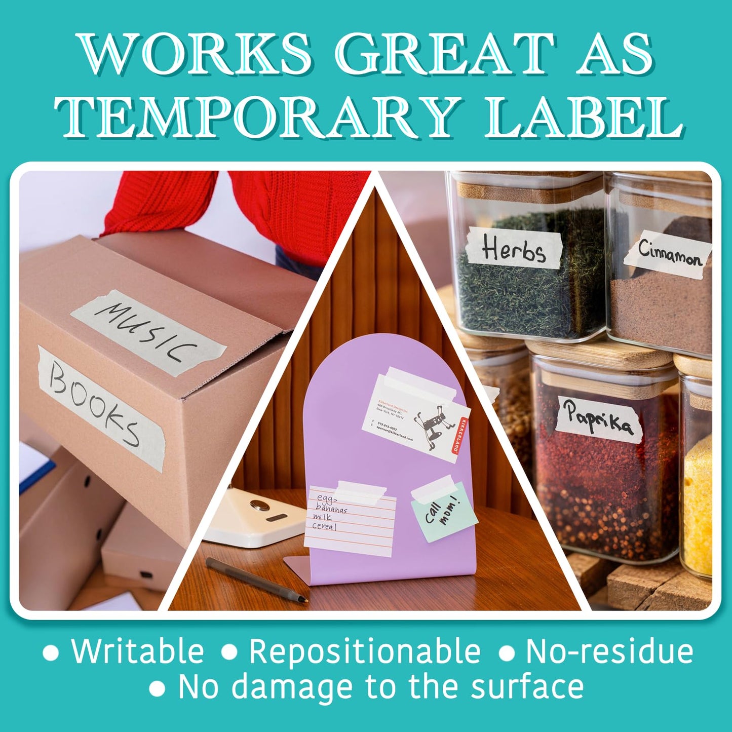 GEYYANG White Masking Tape Bulk 10 Pack, 0.75 inch White Painters Tape for Painting, Crafts, Home & Office, Multi-Surface Adhesive Artist Tape (0.75inch x 55yards x 10 Rolls)