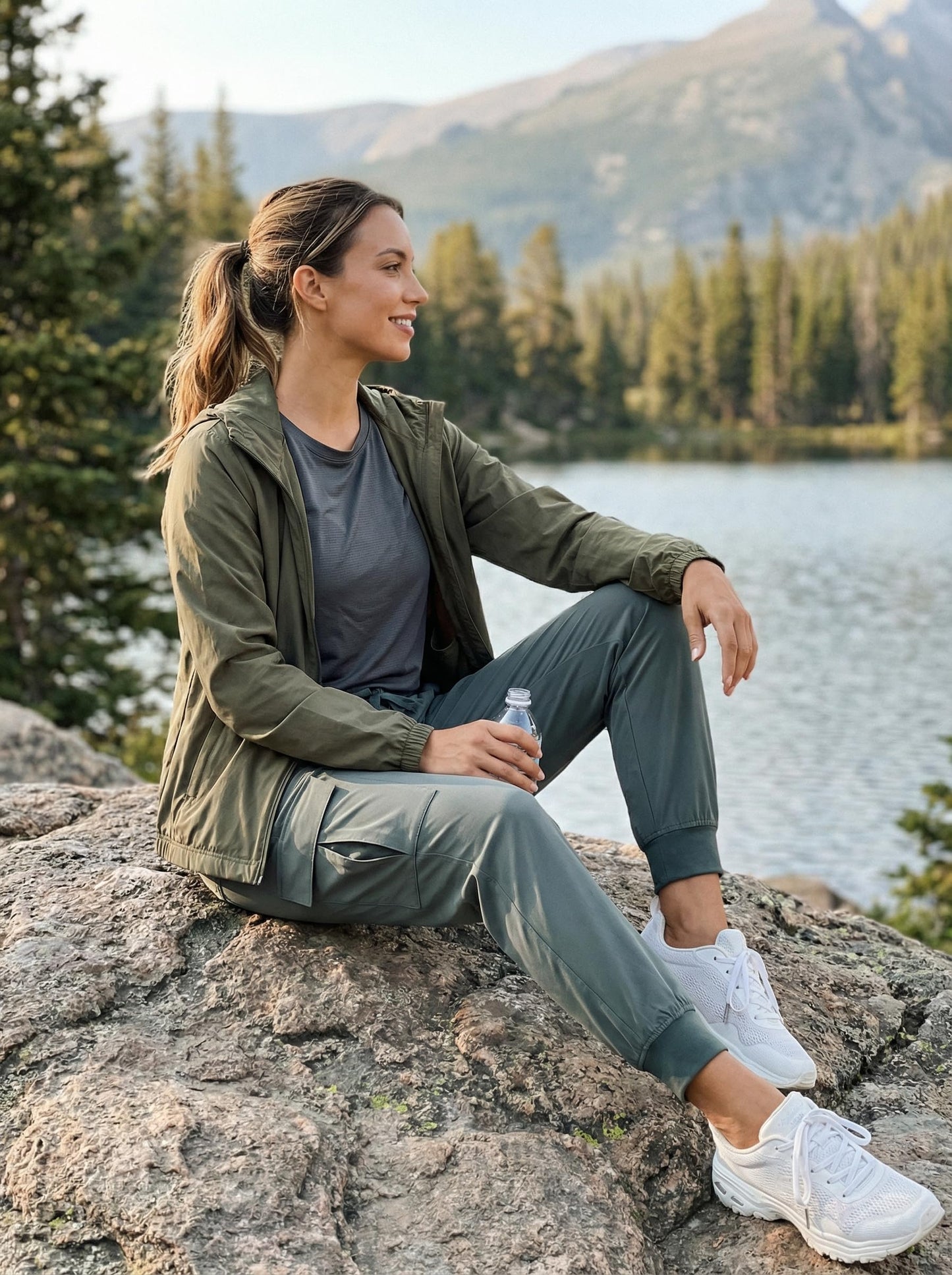 Libin Women's Cargo Joggers Lightweight Quick Dry Hiking Pants Athletic Lounge Casual Travel, Metropolis Gray XXL