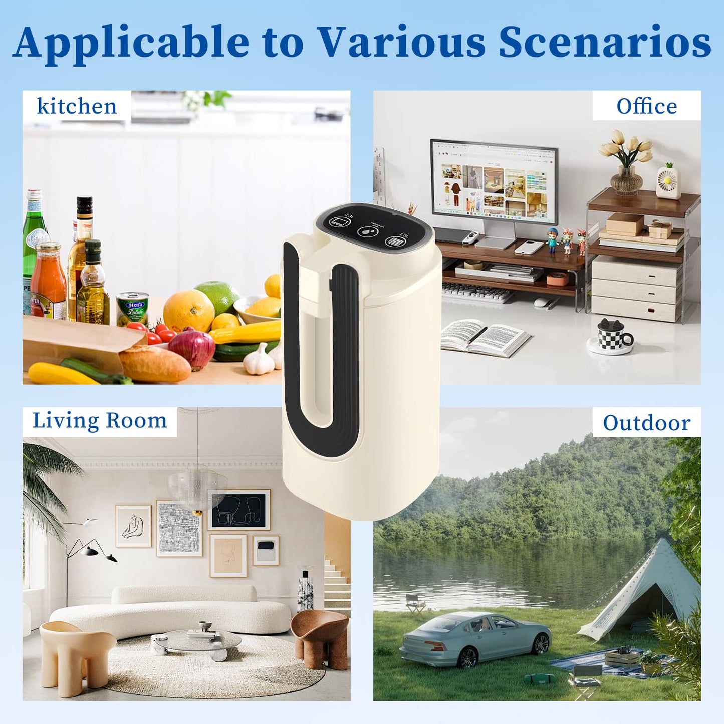 Qicyfeus Water Bottle Pump Automatic Water Dispenser for 5 Gallon Bottle Type-C Charging Portable Electric Water Dispenser Pump (White)