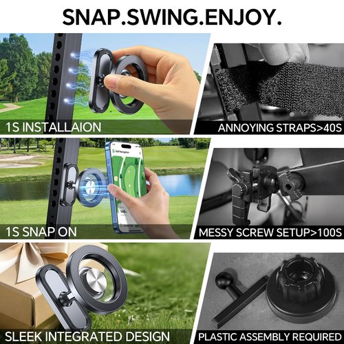 Lantazi Upgraded Magnetic Golf Cart Phone Holder for MagSafe Golf Cart Mount【Strong Magnets】Golf Car Phone Mount for iPhone 17 Pro Max Plus 16 15 Fits EZGO, Club Car, Golf Cart Accessories Essentials