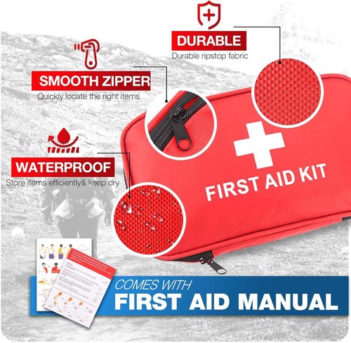 First Aid Kit - 194-Piece Emergency Survival Kit for Hiking, Camping, Vehicle & Home Use