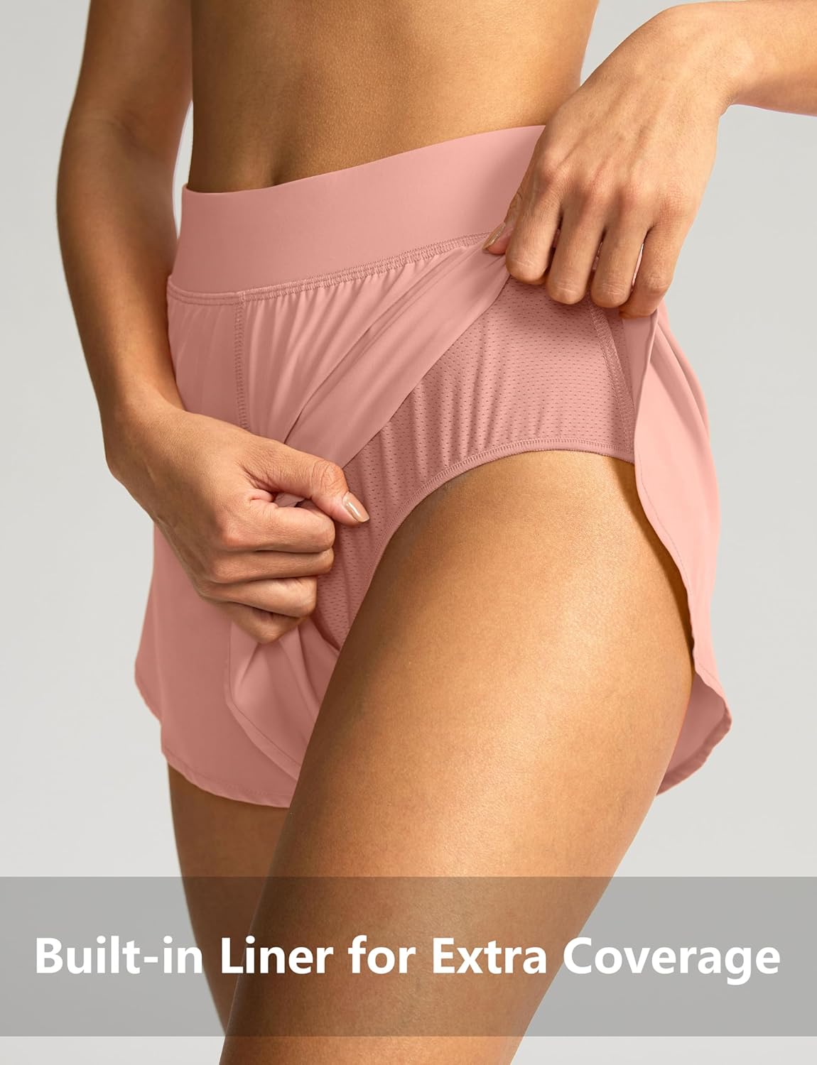 Soothfeel High Waisted Athletic Running Shorts - Quick Dry Dolphin Style for Gym Workouts