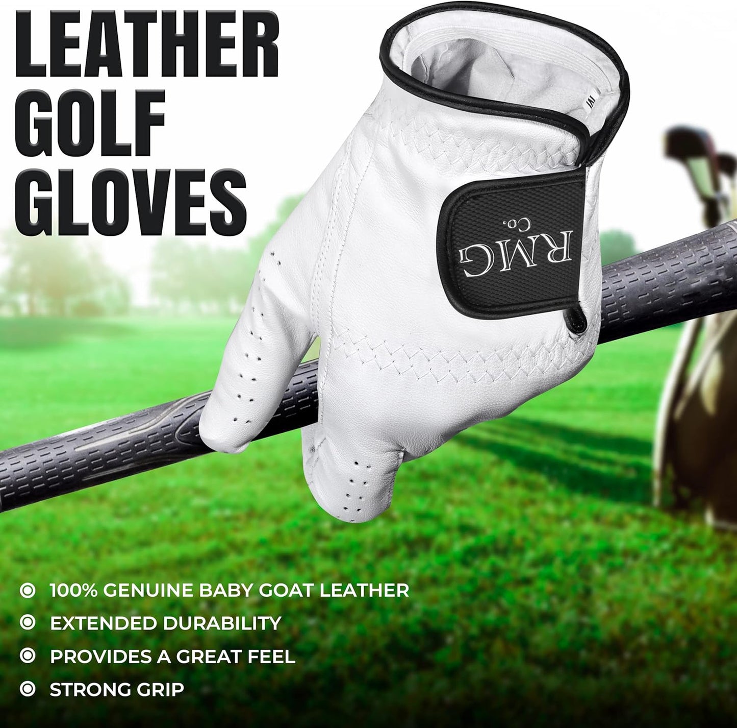 Skiennix Premium Leather Golf Glove - Classic White for Men | Left & Right Hand Options