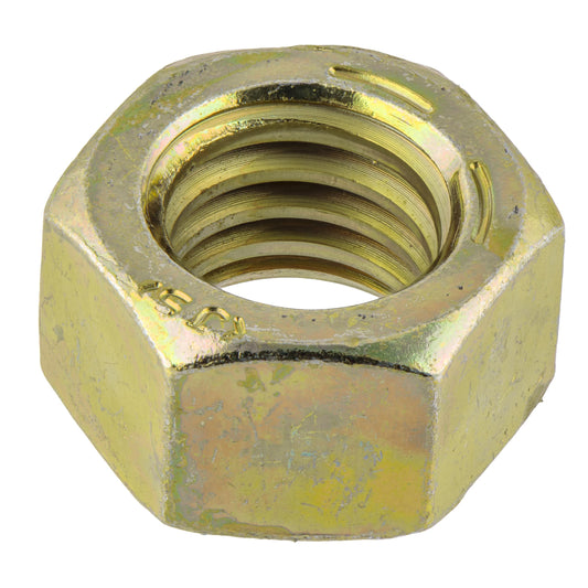 7/16"-14 (25 Pack) Grade 8 Hex Nut, Coarse Thread, Yellow Zinc by Makers Bolt