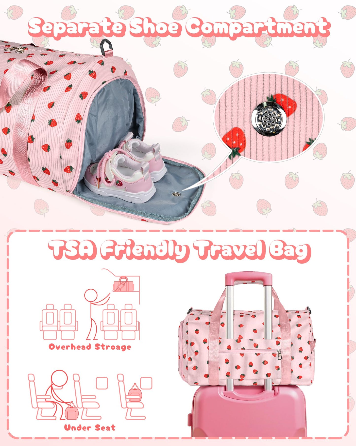 Vogewood Holiday Gift for Grandkids, Girls Gym Bag, Kids Personalized Bag