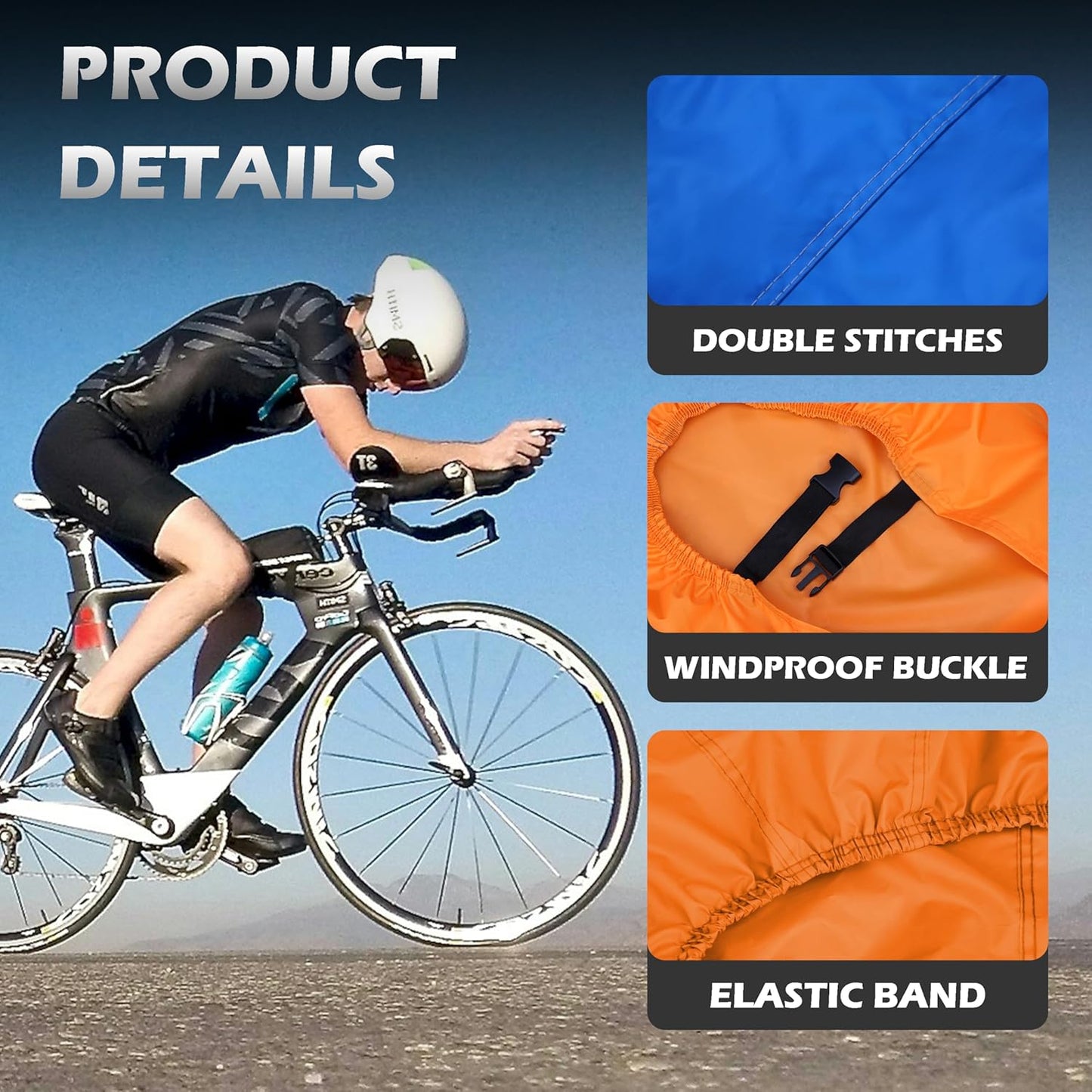 Skiennix Waterproof Bike Cover - Outdoor Protection Against Rain, Sun & Dust | XL Size for 1 Electric or Mountain Bike (Blue)