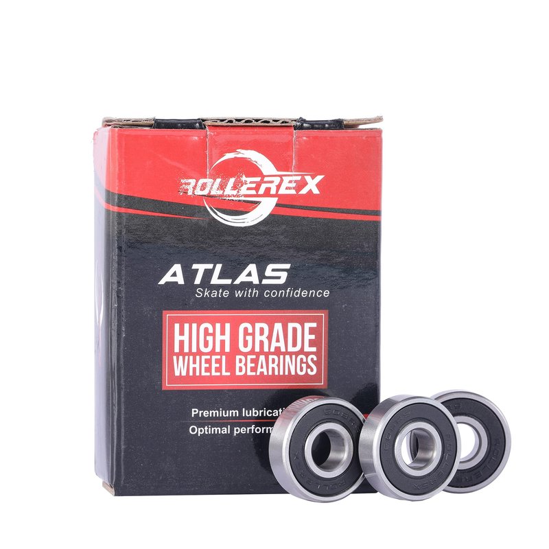 Rollerex Titan 608-2RS Pre-Lubricated Skate Wheel Bearings – for Roller Skates, Inline Skates, Roller Blades, Scooters, RipStiks & Skateboards (Chrome Steel, 20-Pack)