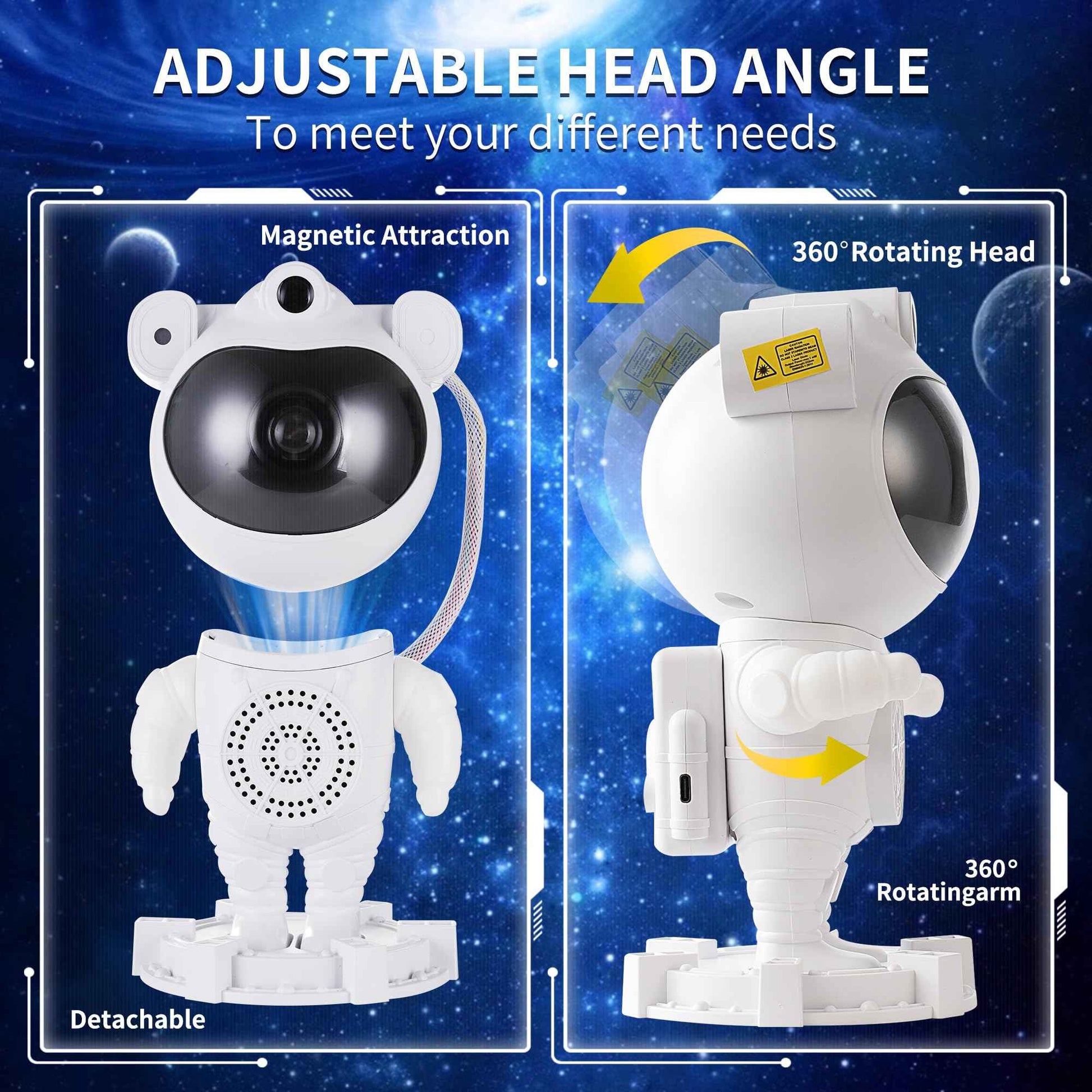 LUXONIC Star Astronaut Projector Light with Bluetooth Speaker, Galaxy Moon Nebula Ceiling Night Light, Remote Control,Gift for Adults for Bedroom, Christmas, Birthdays, Valentine's Day