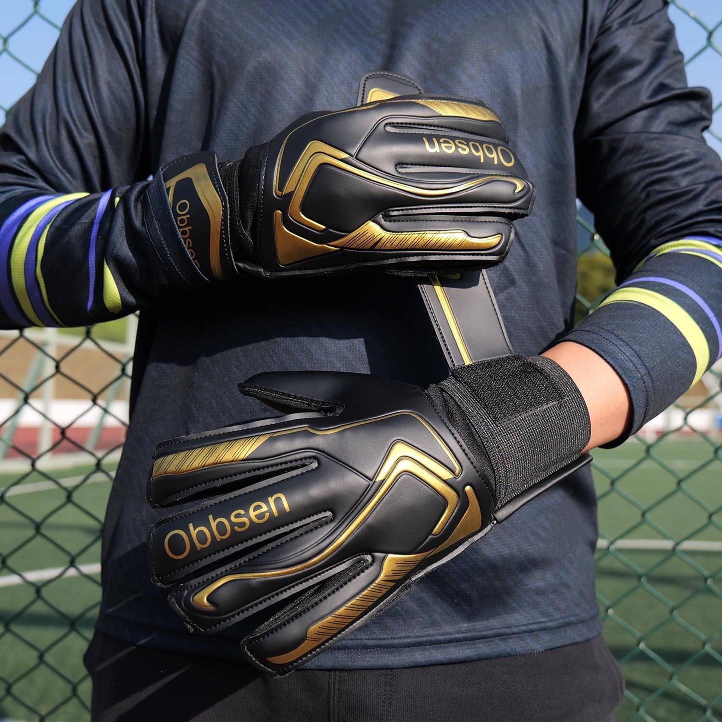 Skiennix Soccer Goalie Gloves - Strong Grip Anti-Slip Latex Palm | Breathable for Kids & Adults