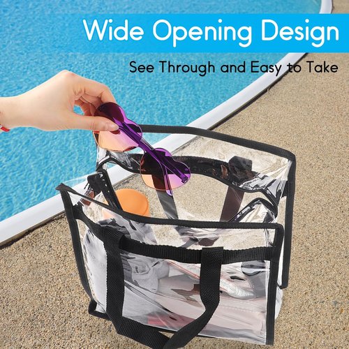 Hoiny Clear Stadium Bag - Large 12x6x12 Transparent Tote for Concerts, Gym & Sports Events