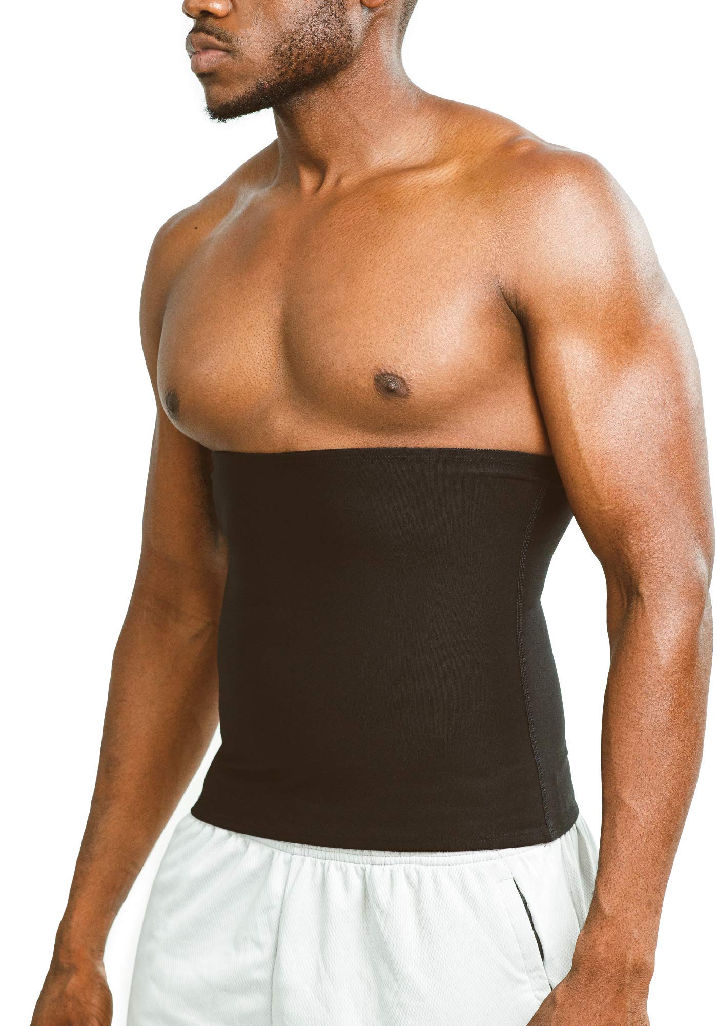 Sweat Shaper Premium Waist Trimmer for Men, Waist Trainer Sauna Belt, Neoprene-Free Waist Cincher, Sauna Slimming Belt (Black, Medium)