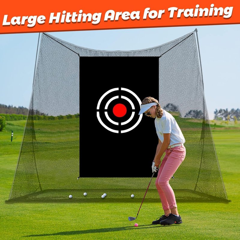 Gulfmore Golf Target Cloth - 5x3FT Durable Net Target with Hitting Range for Accuracy Practice - Portable for Home & Backyard Golf Training Players