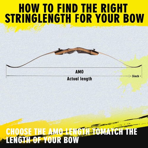 LWANO D97 Flemish Twist Bow String - Handmade Fast Flight 16 Strands Replacement for 54-70in Longbow & Recurve Bow