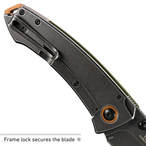 CRKT Tuna Everyday Carry EDC Pocket Folding Knife with Frame Lock: Stainless Steel Plain Edge Blade, G10 Handle, Pocket Clip, 2520