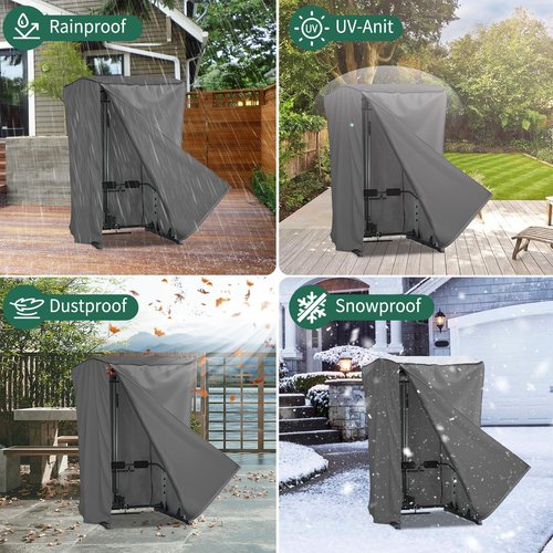 AKEfit Strength Training Cover, Waterproof & Dustproof Gym Rack Cover with Zipper,Fit for Indoor and Outdoor 69''Lx47''Wx84''H-Gray