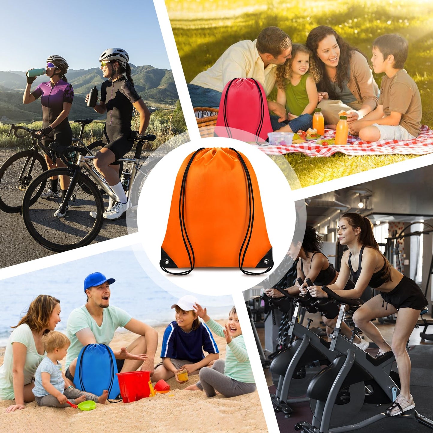 Grneric Drawstring Backpack Bulk 70Pcs String Backpack Drawstring Bags Cinch Bag Sackpack for Men Women Gym(14 Colors)