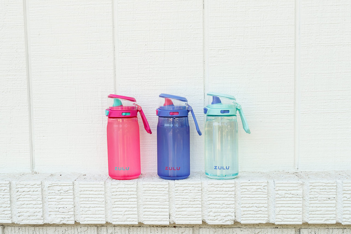Zulu Kids Flex 16oz Tritan Plastic Water Bottle with Silicone Spout, Leak-Proof Locking Flip Lid and Soft Touch Carry Loop for School Backpack, Lunchbox, and Outdoor Sports, Purple