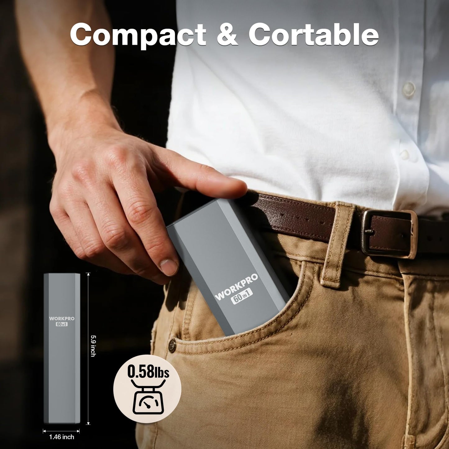 WORKPRO 60-in-1 Precision Screwdriver Set with Pop-up Magnetic Case, Well-organized CRV Small Screwdrivers, 360°Spin Mini Screw Driver Kit for Electronics, Phone, Computer, PC, Watch, Eyeglass