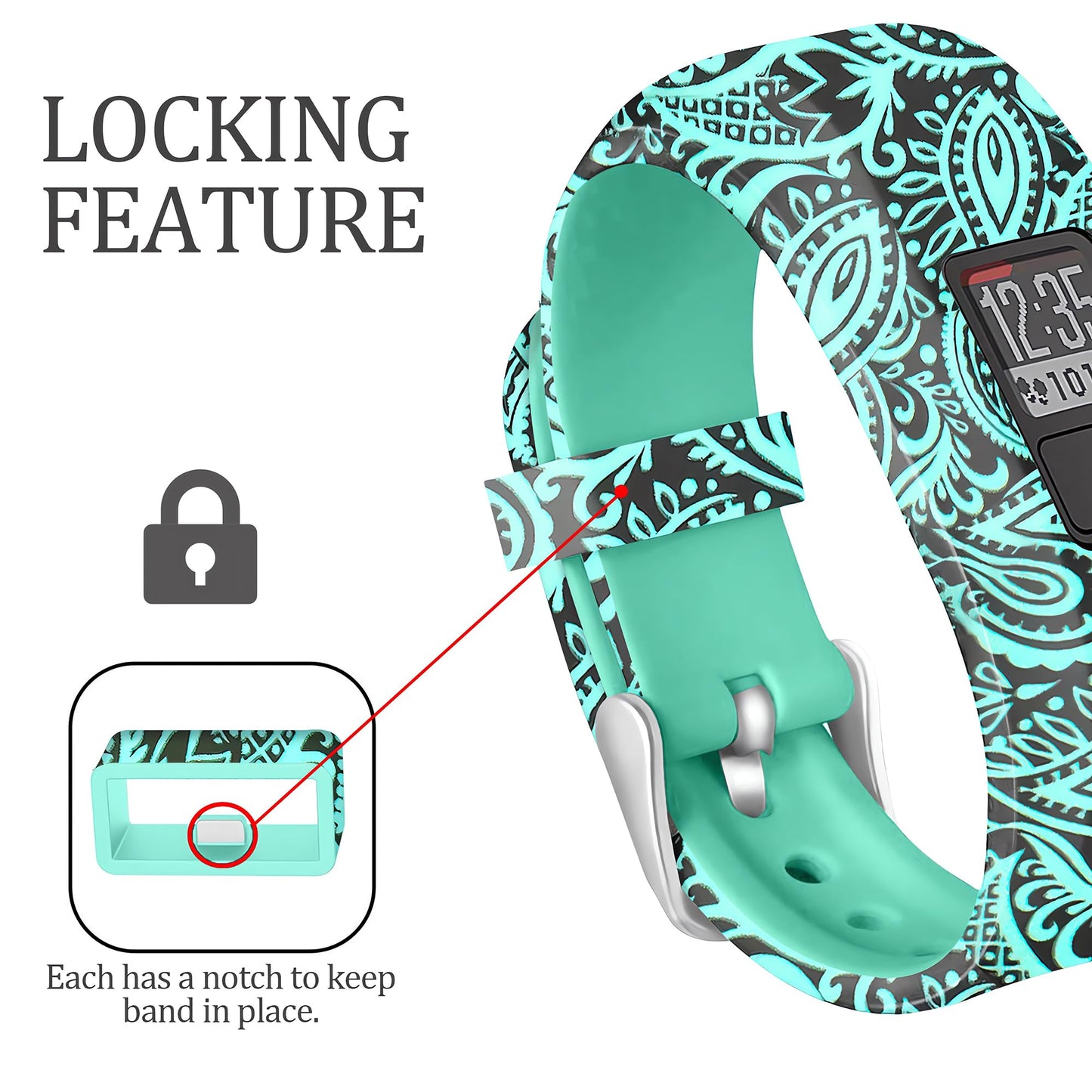 Cute Pattern Watch Bands Compatible with Gar-min Vivofit JR Vivofit JR 2/vivofit 3 Accessories Replacement Wristbands Starp for Kids Boys Girls Women with Metal Secure Clasp for Gar-min Vivofit 3 JR,3Packs