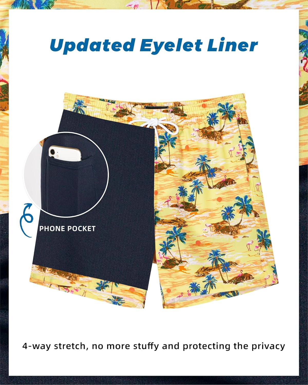 Surf Cuz Men's Swim Trunks - Quick-Dry 7" Swim Shorts with Compression Liner for Comfort