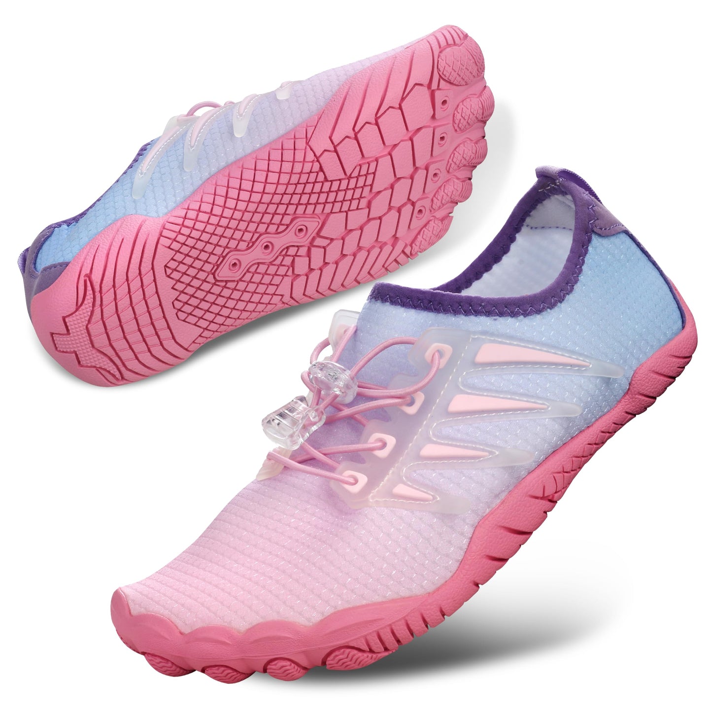 Water Shoes for Men Women, Quick-Dry Barefoot Aquashoes for Beach Swim, Water Sports Like Surf Kayak Yoga, Water Park Pink