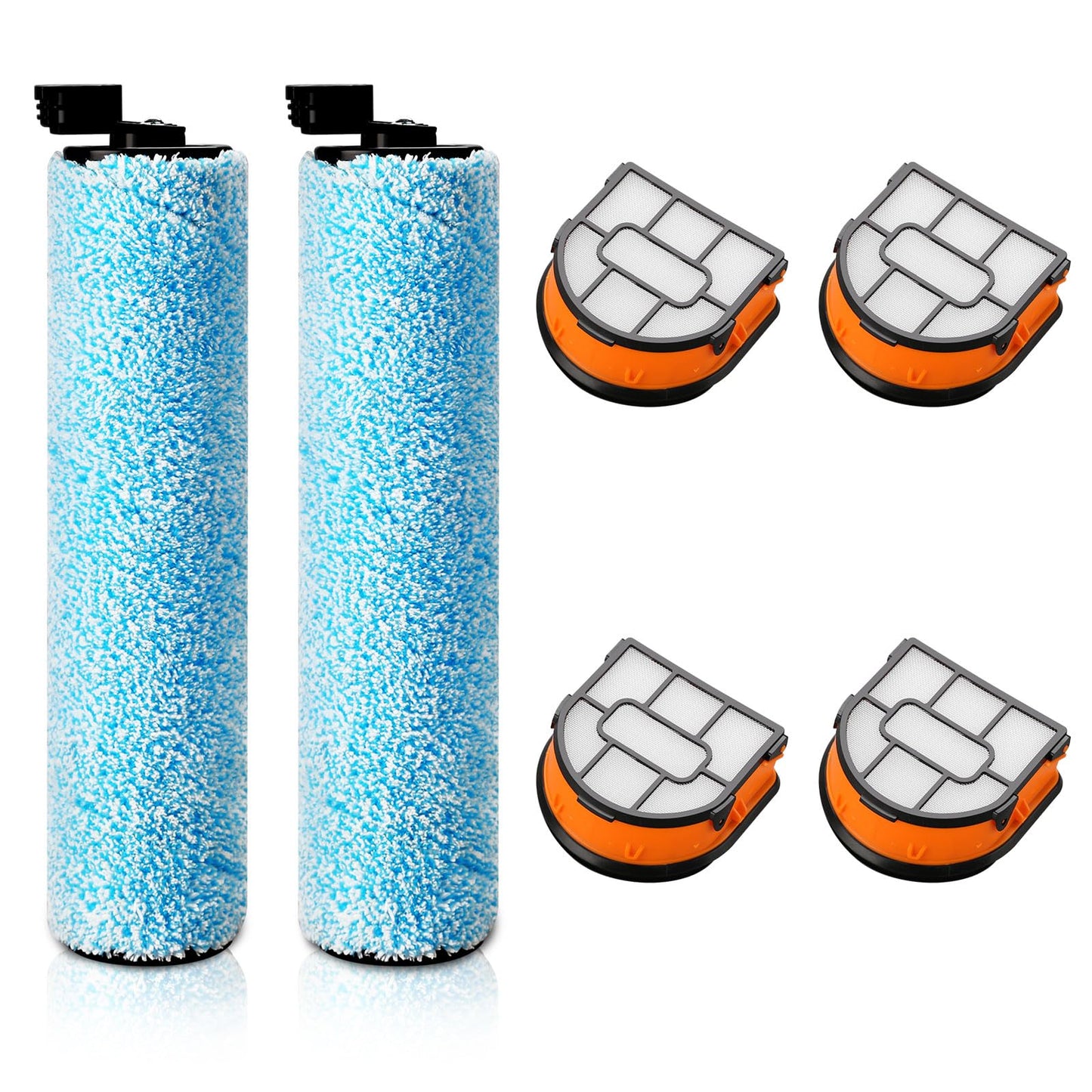 WD161 Roller and Filter For Shark HydroVac MessMaster Wet Dry Vacuum Cleaner WD161 WD261 AW261 (2 Brush 4 Foam Filter Kit)