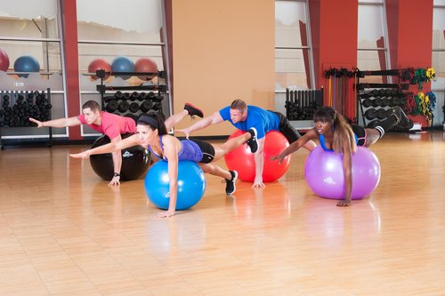 Black Mountain Products 2000-Pound Anti Burst Exercise Stability Ball with Pump, Purple, 65cm