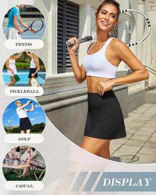 DLOODA Women's Tennis Skort - High-Waisted Athletic Skirt with Pocket for Summer Workouts | Mini Golf Style