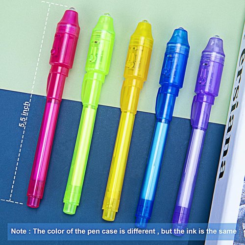 Invisible Spy Ink Pen Set - 5 Pack with UV Light | Fun Party Favors for Kids 8-12, Perfect for Stocking Stuffers