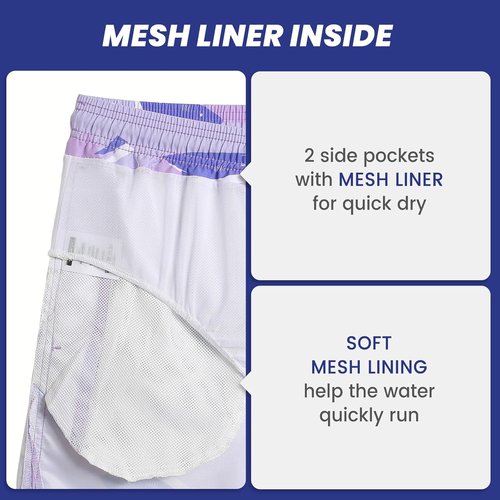 Maamgic Men's Swim Trunks - Quick Dry Bathing Suits with Mesh Lining | 7-Inch Funny Swim Shorts