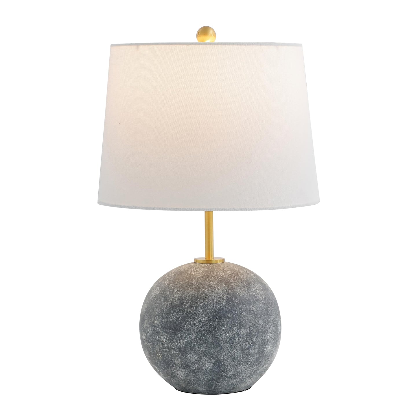 SAFAVIEH Lighting Collection Cla Grey Washed Cement/Brass 24-inch Table Lamp (LED Bulb Included)
