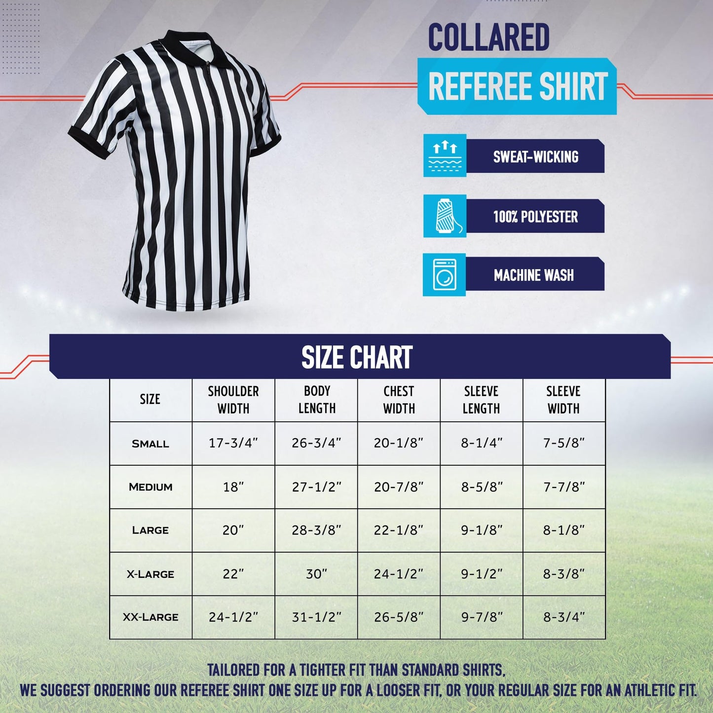 Murray Sporting Goods Men's Referee Shirt Collared Bundle Kit - Referee Shirt, Flag & Whistle Halloween Costume (Small)