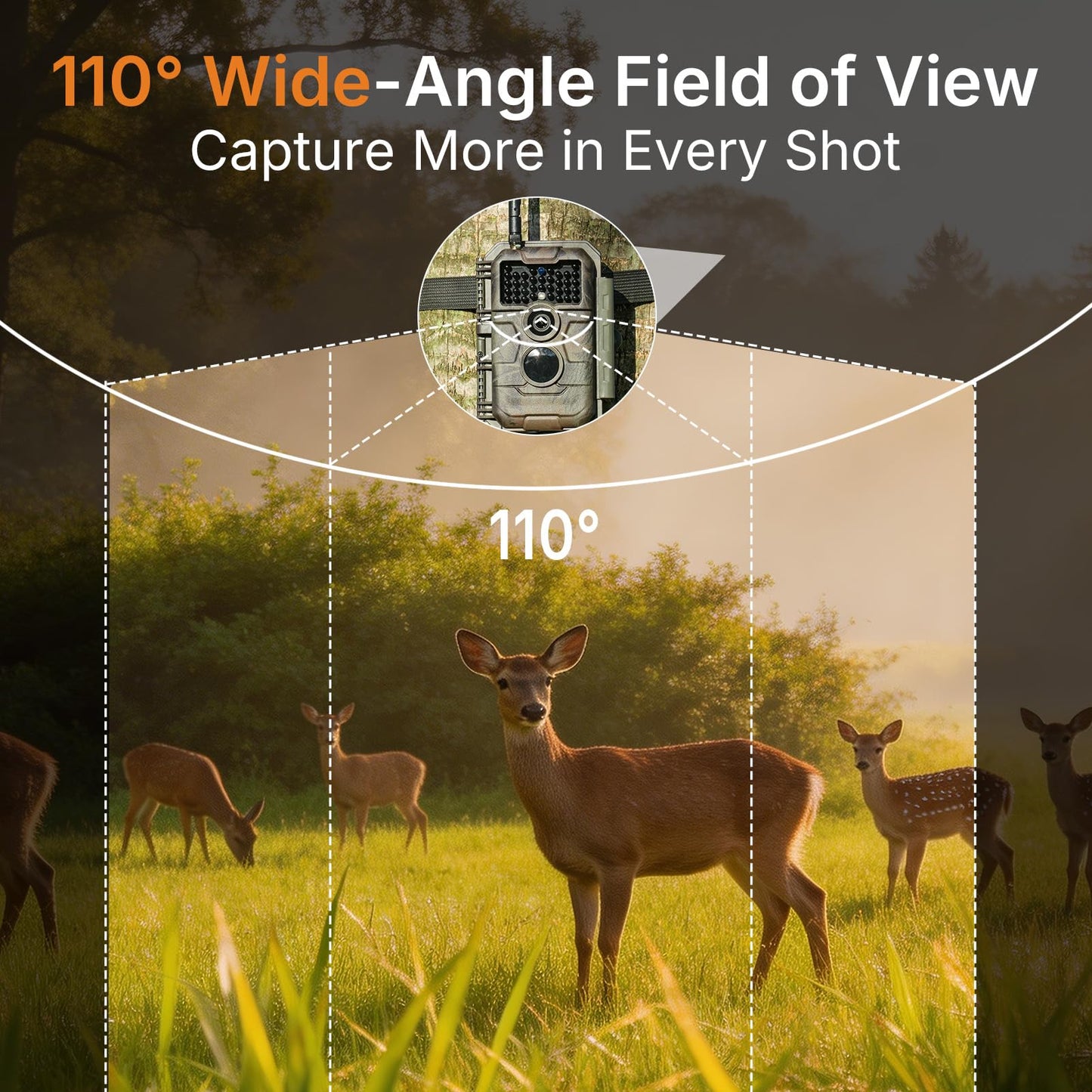 GardePro E6 WiFi Trail Camera (Non-Cellular), Stable WiFi with External Antenna, On-Site App Viewing, 64MP 1296P HD, No-Glow Night Vision, Motion Activated Waterproof Game Camera