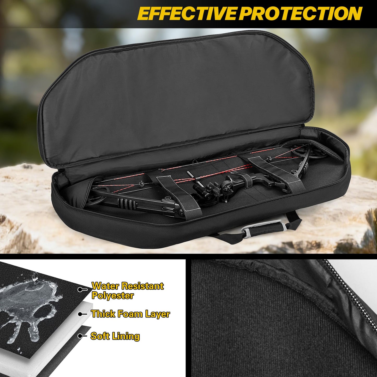 Smasrob Soft Bow Case, Compound Bow Bag with Arrow Pocket, Black