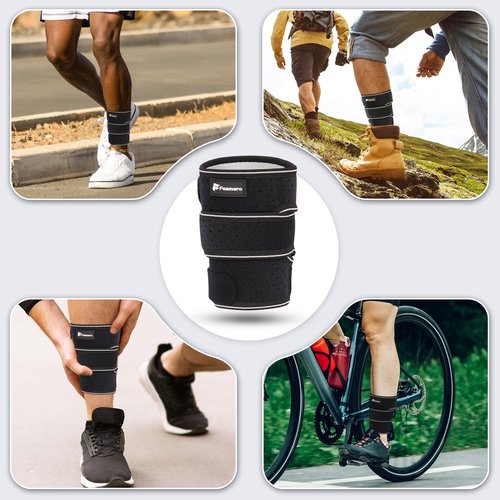 Feamero Plus Size Shin Splints Compression Wrap, Calf Compression Sleeve for Swelling, Edema & MTSS Pain Relief, Adjustable Shin Support Brace for Sprains & Muscle Tears, Men & Women (M, 1 Pcs)