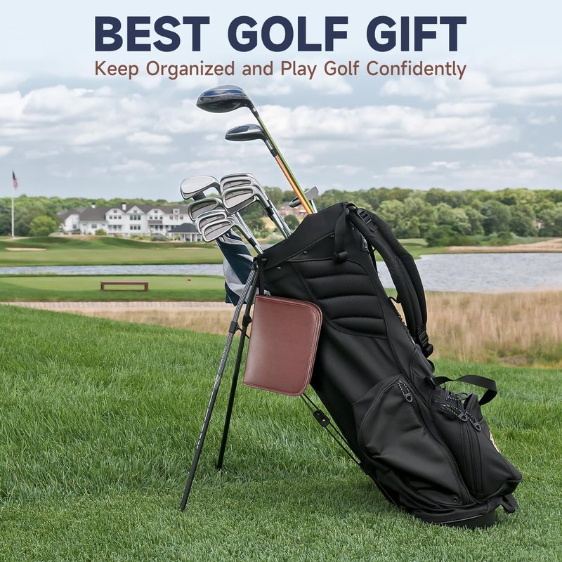 SANTA CASA Golf Gift Set - Complete Golfing Accessories for Men & Women, Dad, with 3 Golf Balls, Bag Case, Rangefinder, Tees, Brush, Divot Knife, Scorer & Ball Clamp, Essentials Golf Accessories