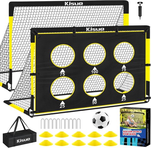 Kids Soccer Goal Set by [Brand Name] - 6x4 Ft Training Equipment for Ages 3-12 | Backyard Soccer Nets