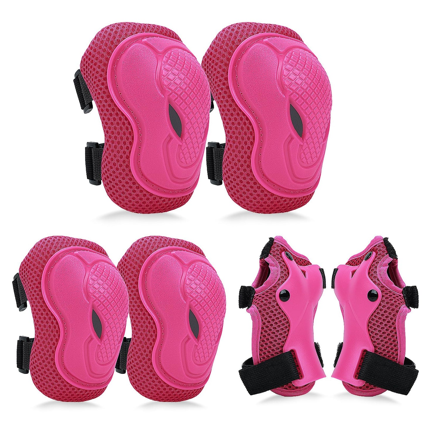 Adjustable Kids Knee Pads Elbow Pads Wrist Guards Set for 3-8 Years Child Protective Gear Set for Roller Skates,BMX,Bike,Cycling, Skateboard, Inline Skating, Scooter Riding Sports,Football，S