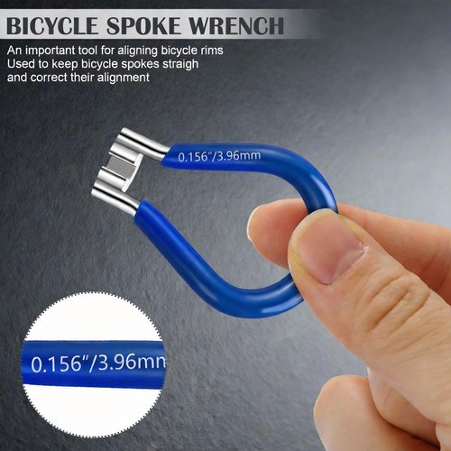 Lothee 4 Pcs Bicycle Spoke Wrench Set Bike Spoke Wrench Tool Portable Bicycle Tools Lever Bike Rim Correct Kit for 3.2mm/ 3.3 mm/3.45mm/3.96mm Nipples Cycling Wheel Tension Adjust Repair