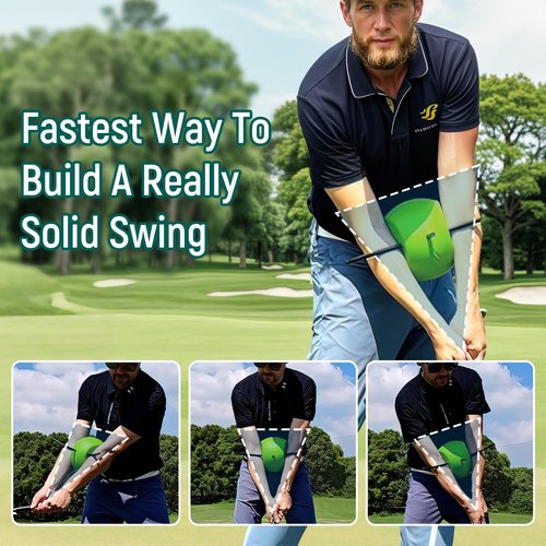 The Connector Golf Training Aid, Golf Swing Trainer for Posture Correction Practice, Golf Swing Training Aid, Golf Training Aids Helps Train Proper Swing Mechanics, Arm Structure (AQT, Light Green)