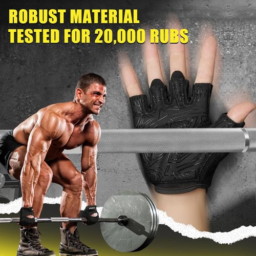 HOZMOZ Weight Lifting Gloves - Ventilated Design with Full Palm Protection & Shock Absorption for Men & Women