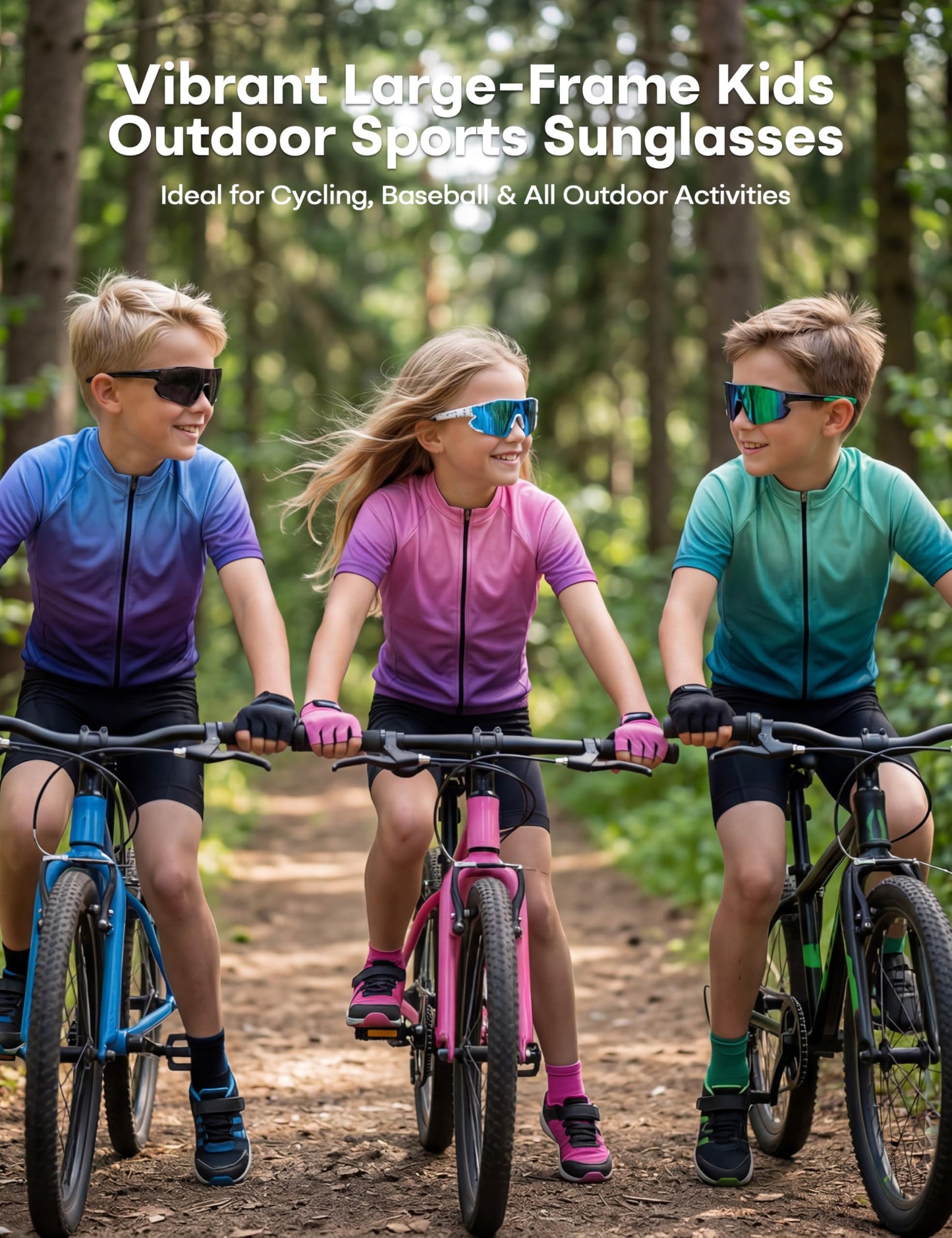 ATTCL Kids Sunglasses For Baseball Cycling: UV400 Lightweight TR90 Sports Child Shades for Softball Youth Boys Girls 8-15