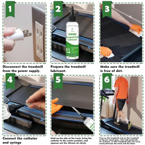 EIGTWEN Treadmill Lubricant - 100% Silicone Oil for High-Temperature Stability | 2 x 125ml Bottles