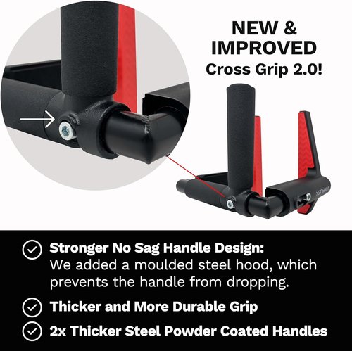 Jayflex CrossGrips Compact Pull Up Bar - Adjustable Door Frame Fitness Bar | 250 lbs Capacity