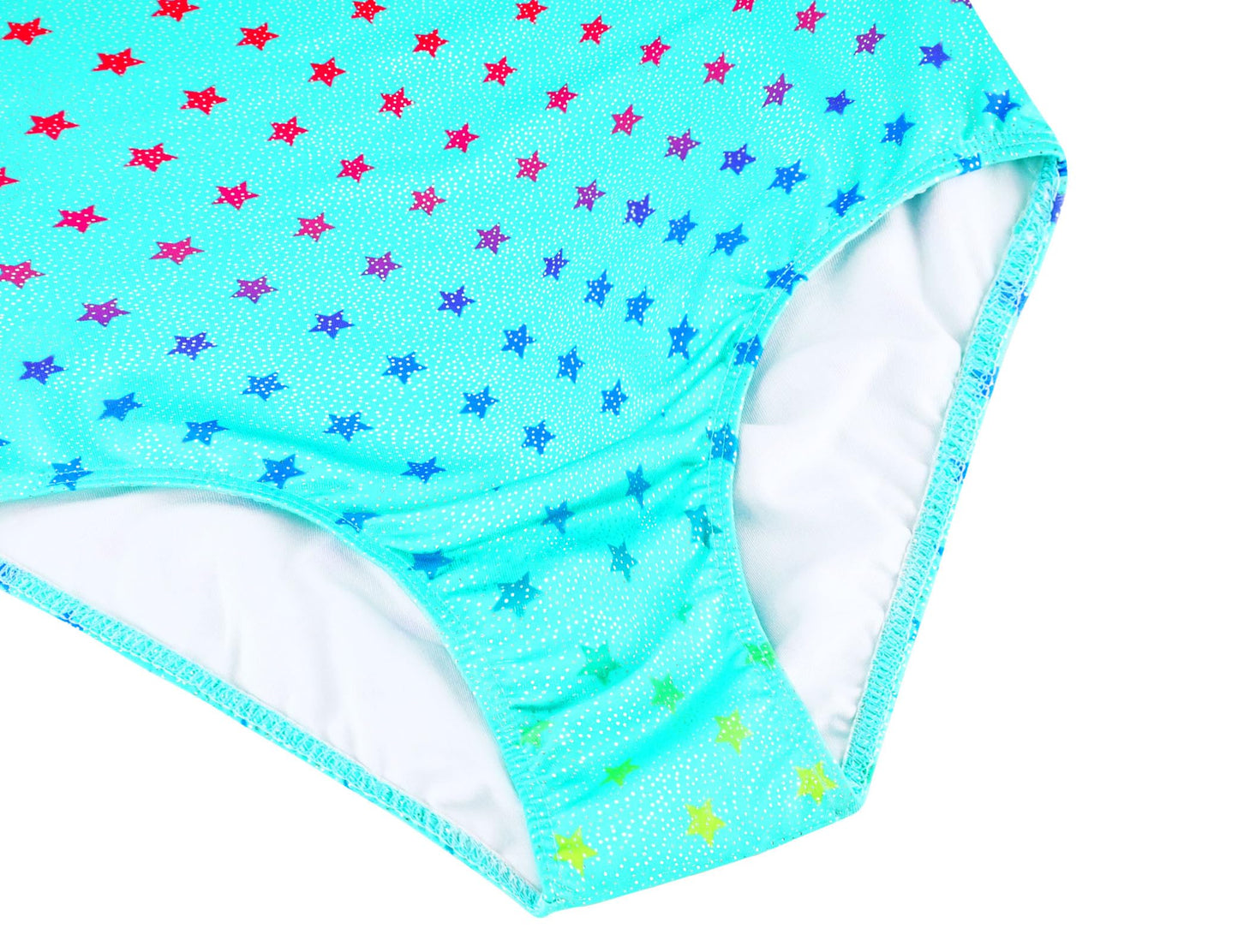 Domusgo Gymnastics Leotards for Girls Size 8-9 Years Old Green Stars Sparkly One Piece Tumbling Outfits