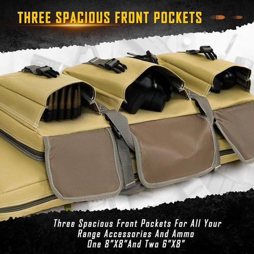 DULCE DOM Double Rifle Case - Soft Gun Bag for Rifles & Pistols | Versatile Tactical Backpack, 32-52 Inch